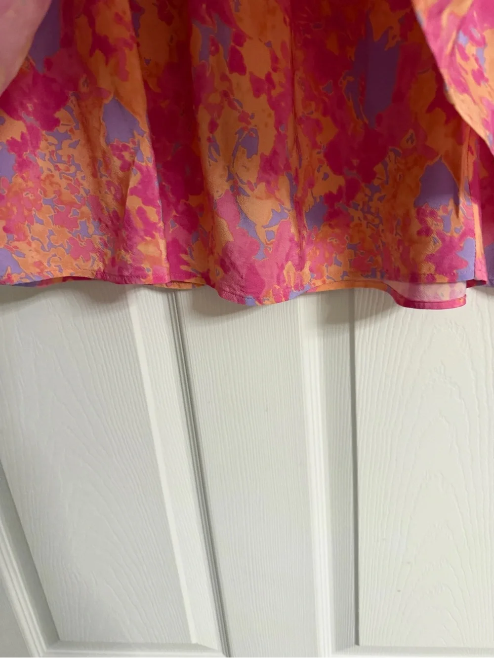 Rails Pink Orange Purple Floral Smocked Mini Skirt